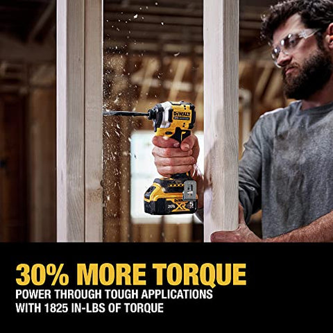 DEWALT Atomic 1-825-in-lb torque in action with the driver