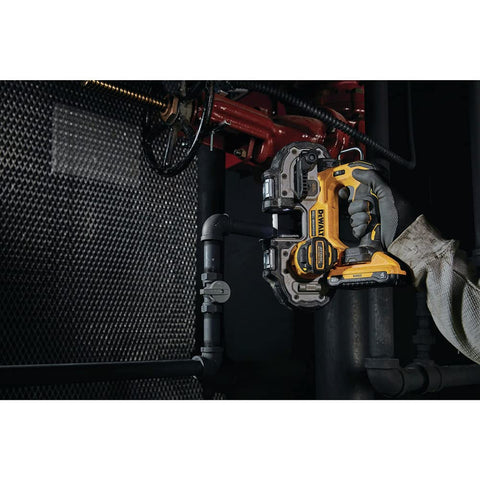 DEWALT blade release lever and tracking adjustment simplify blade changes