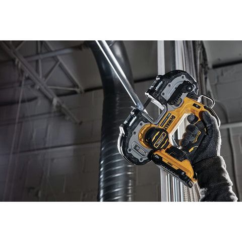 DEWALT lanyard-ready feature allows hanging between cuts for efficiency