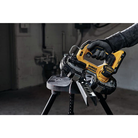 DEWALT band saw LED light illuminates the cutting area for visibility