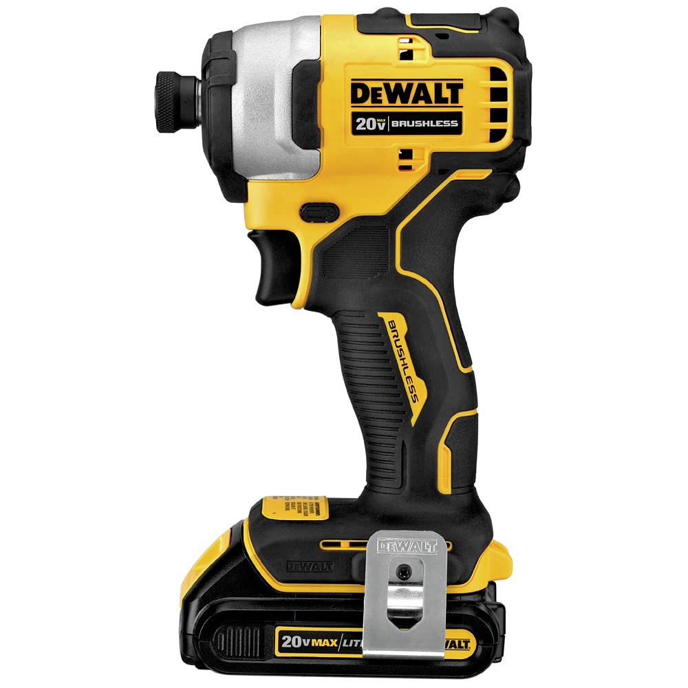 DEWALT Atomic 20V Max impact driver brushless motor tech for efficiency.
