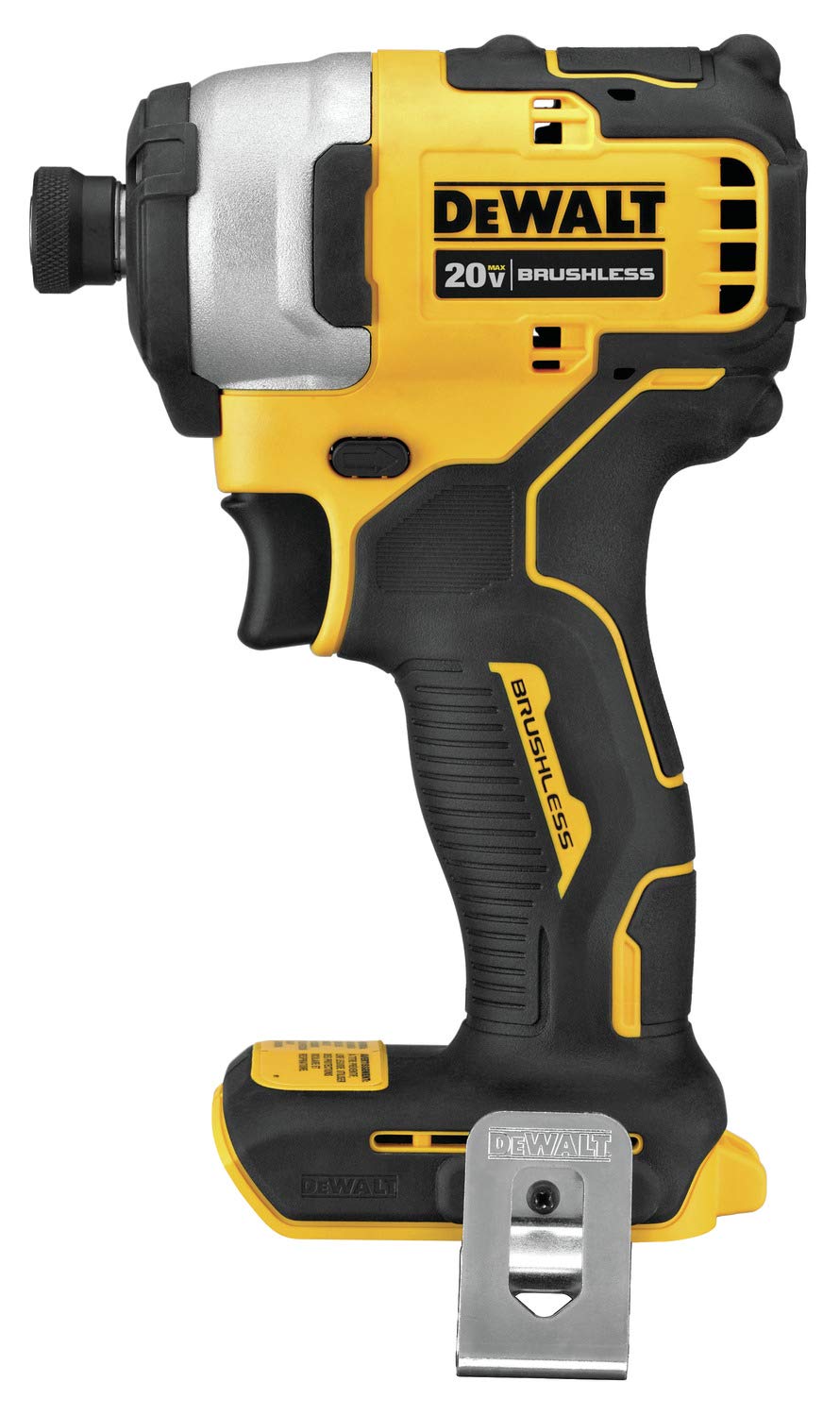 DEWALT Atomic 20V Max Impact Driver with compact profile fits tight spaces for precise drives.