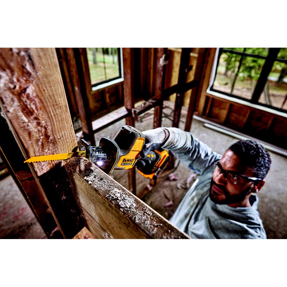 DEWALT ATOMIC with LED on illuminates dim work areas