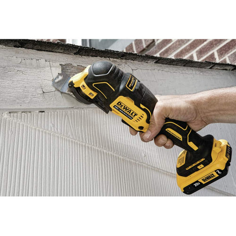 DEWALT Atomic 20V oscillating tool LED light illuminates workspace