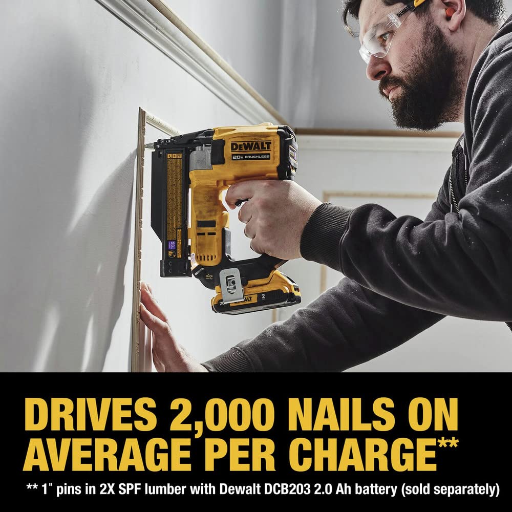DEWALT ATOMIC depth-adjust feature for precise nail depth