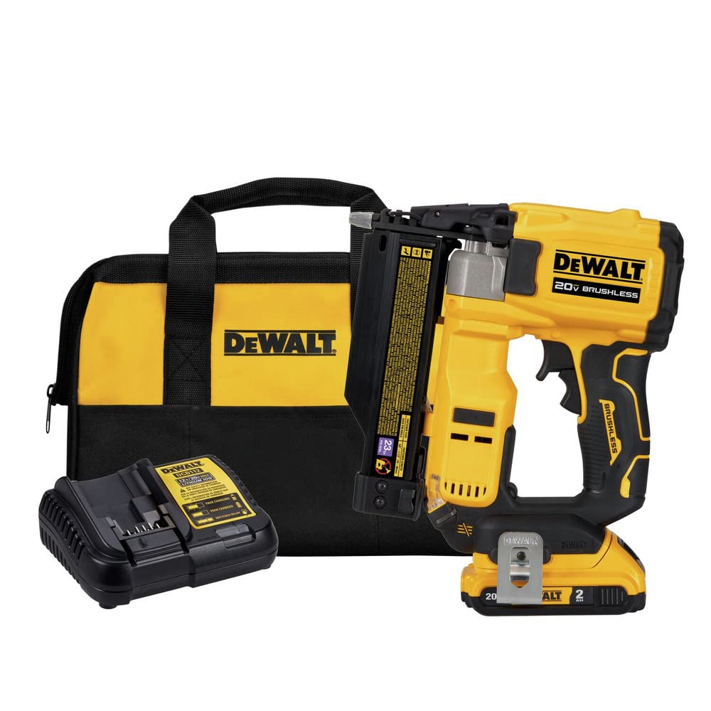 DEWALT ATOMIC pin nailer front view for precise finish work