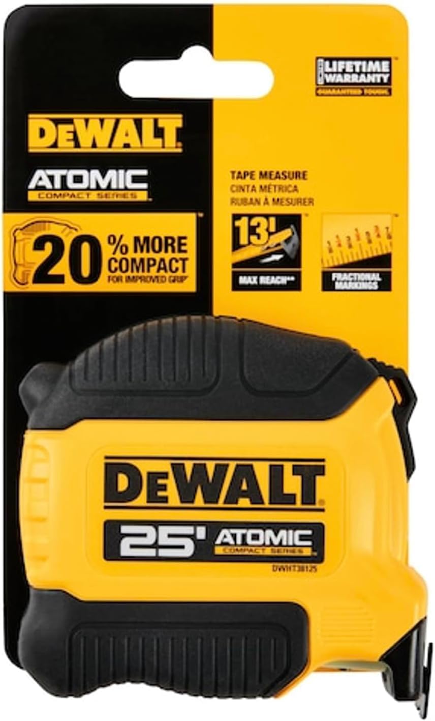 DEWALT Atomic fractional blade graphics support fast, accurate readings.