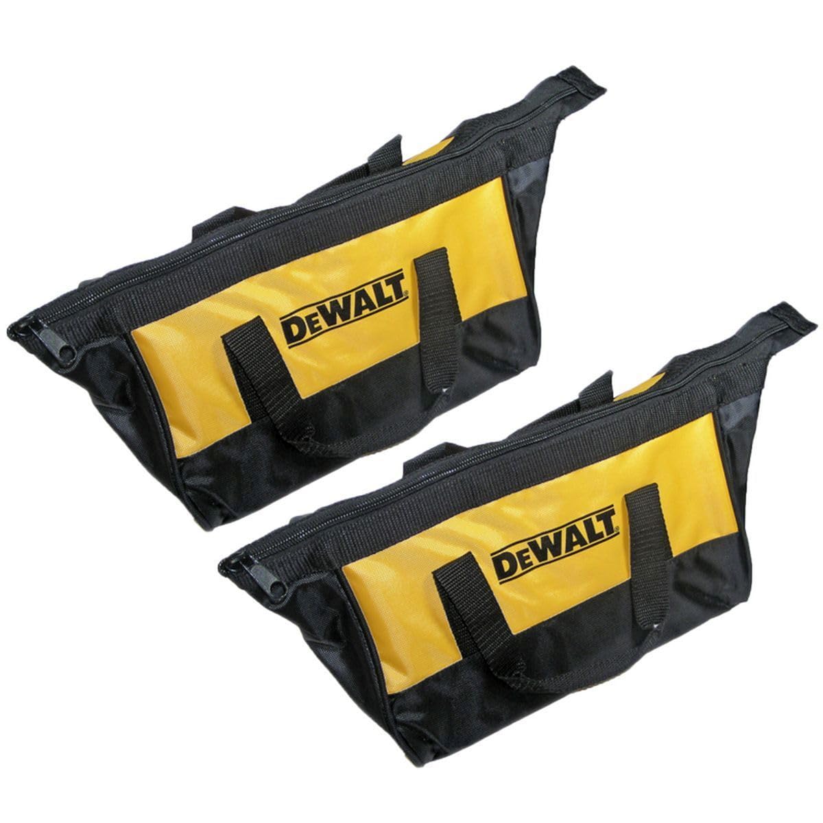 Dewalt ballistic nylon mini tool bag front view, built for durable site tool transport.