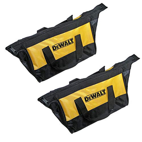 Dewalt mini tool bag side pocket showcased, keeps screwdrivers and bits organized.
