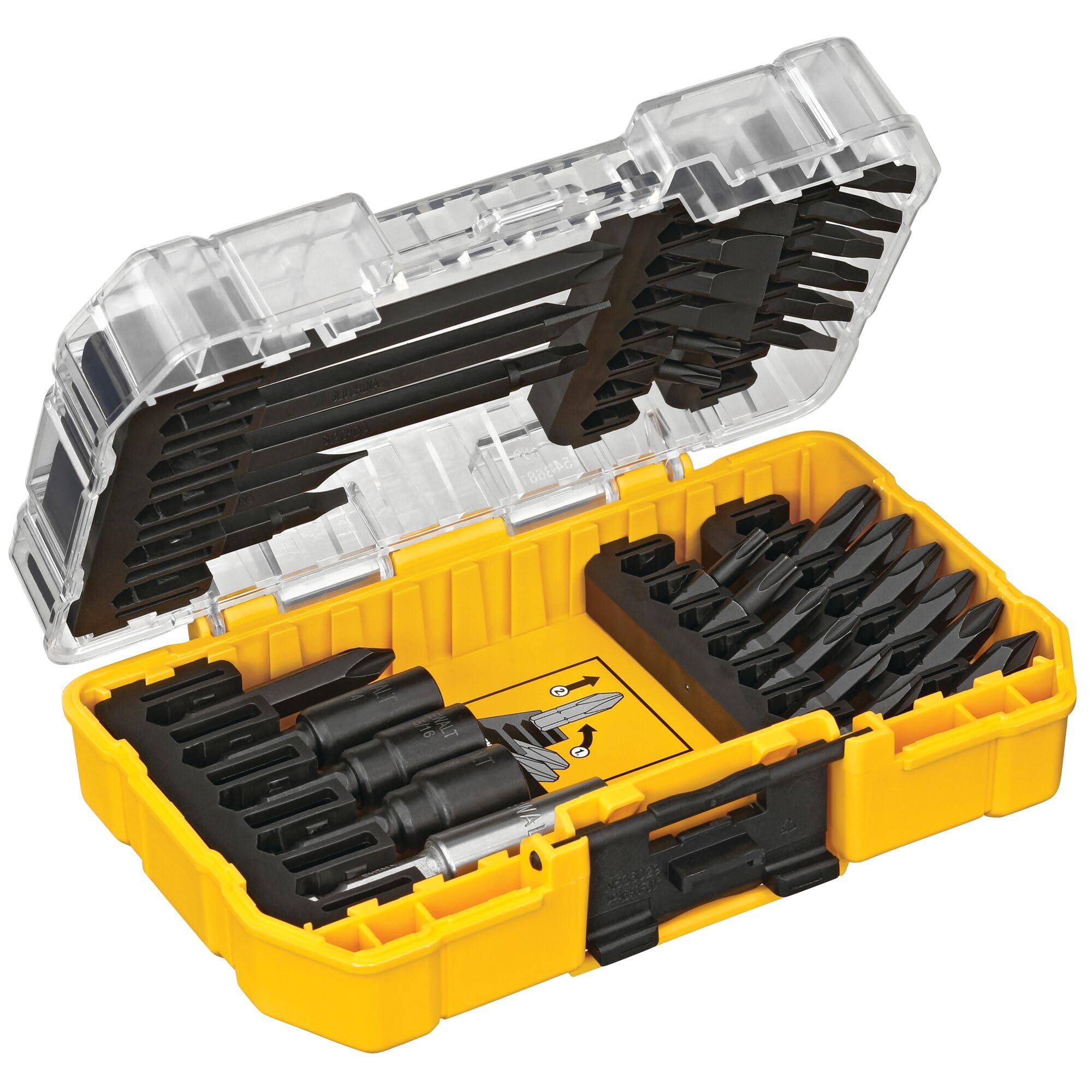 DEWALT magnetic tip holder adds convenient one-handed access.