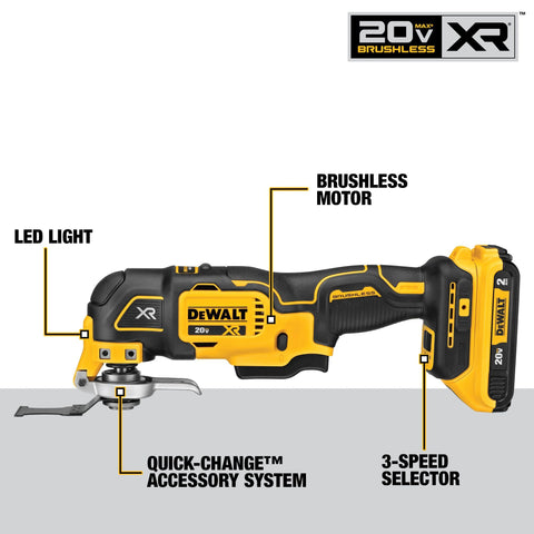 DEWALT brushless motor offers longer runtime on demanding jobs