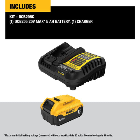 DEWALT charger LED indicator demonstrates charge progress