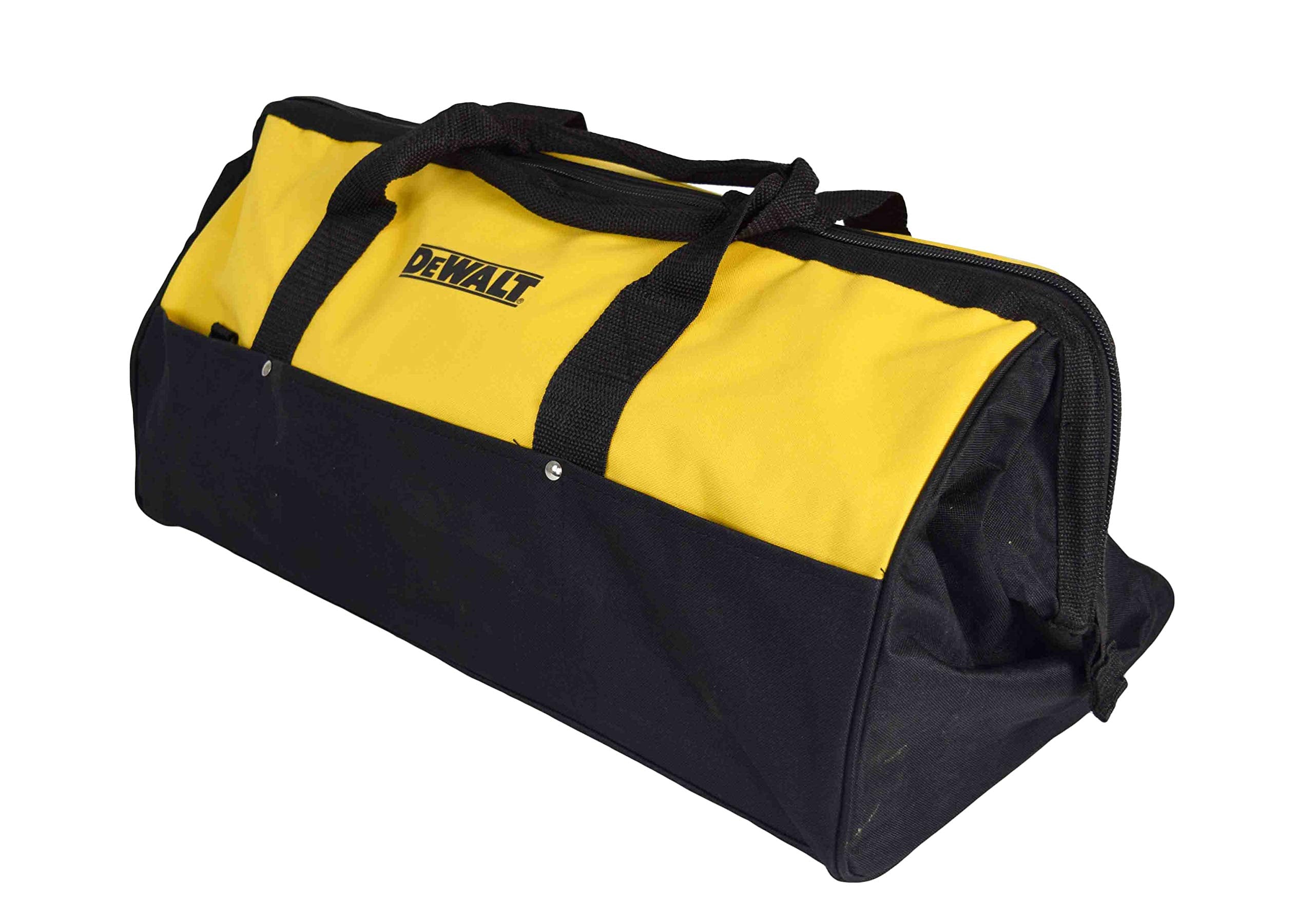 DEWALT contractor bag with reinforced bottom supports heavy tool loads.