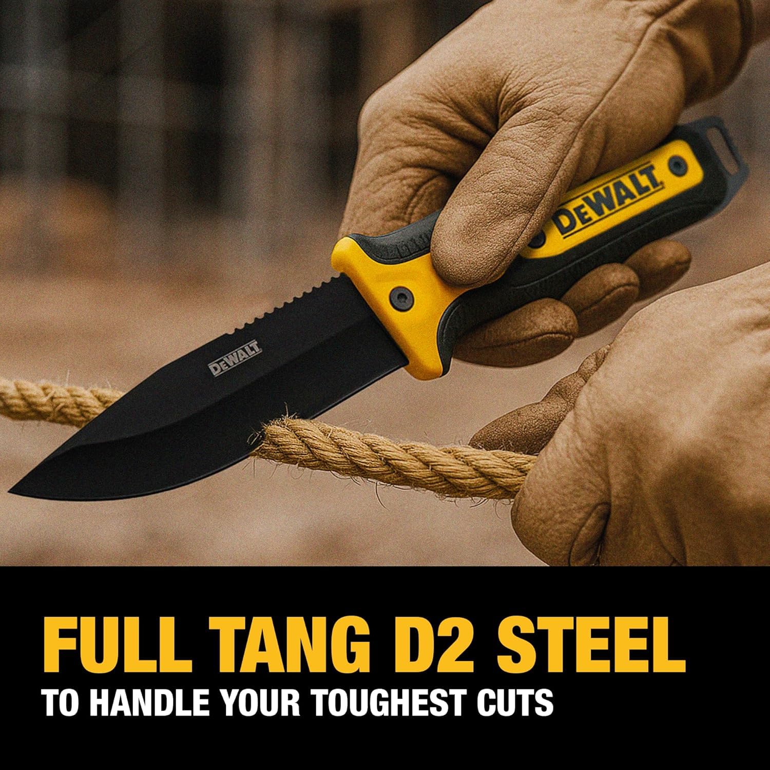 DEWALT D2 construction-grade knife built to withstand daily wear.