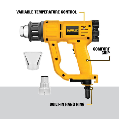 DEWALT D26950 heat gun featuring ergonomic grip to reduce fatigue
