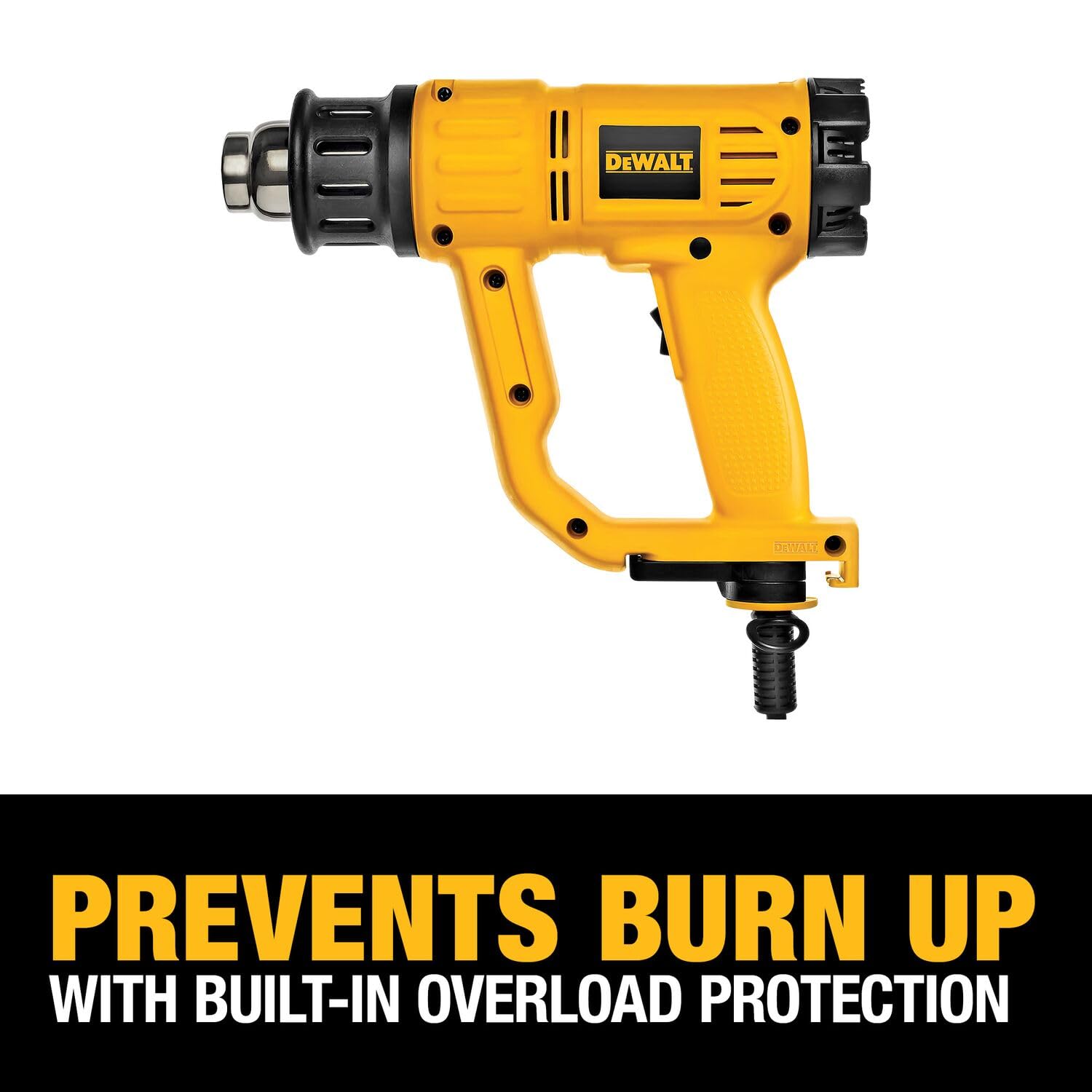 DEWALT D26950 heat gun with overload protection to prevent overheating