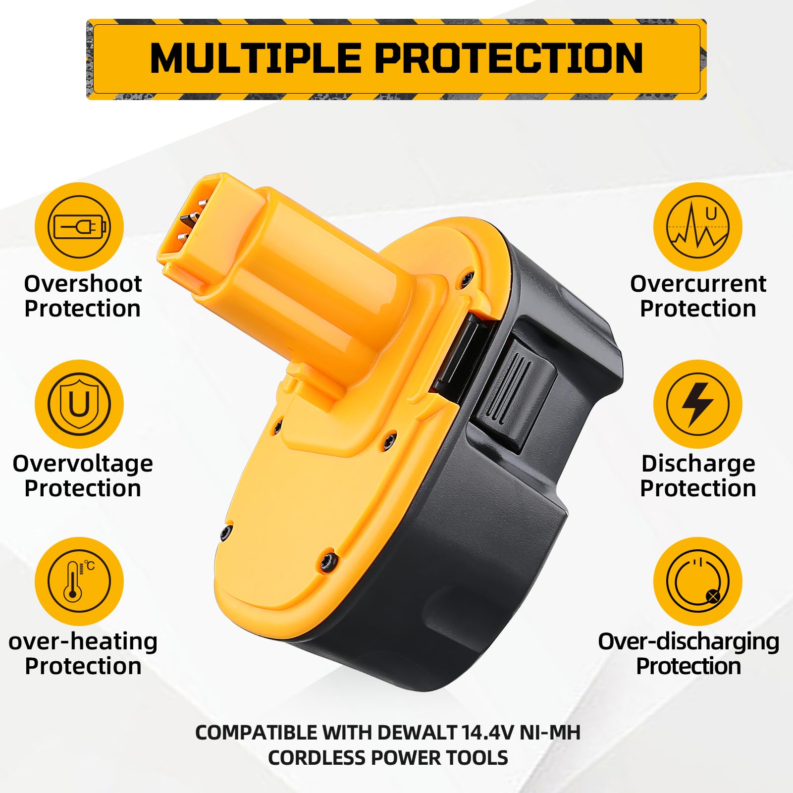 DC9091 4800mAh Ni-MH pack to extend cordless tool sessions.
