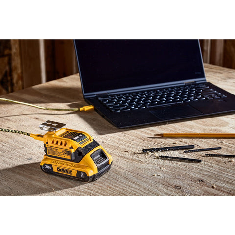 DEWALT DCB094K USB-C power delivery port enables battery charging and device power up to 100W.