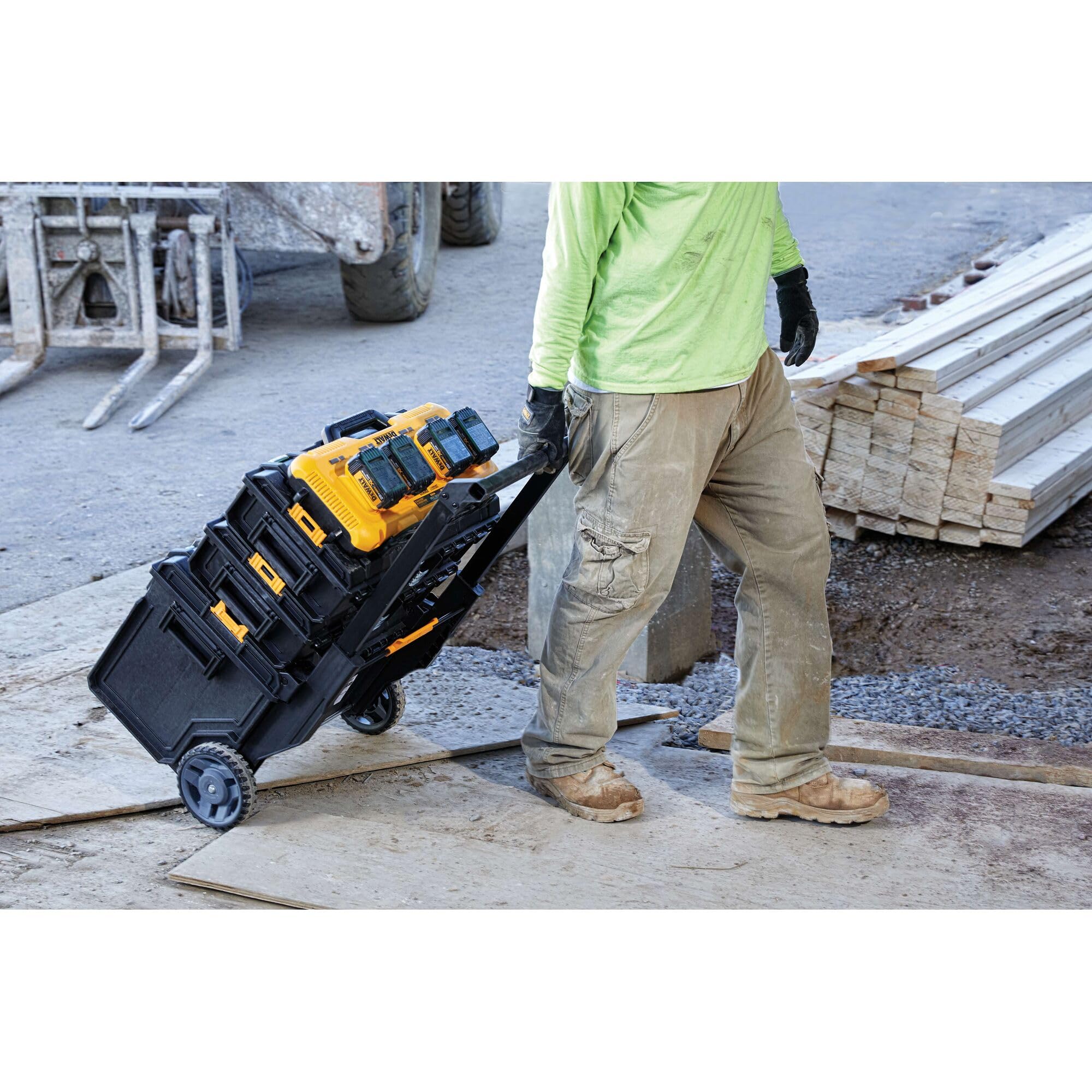 DEWALT DCB104 cord wraps keep cables tidy for safer work areas.