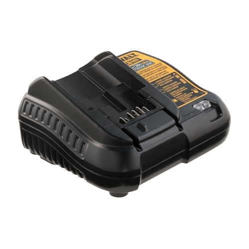 DEWALT DCB107 LED diagnostics display charge status at a glance.