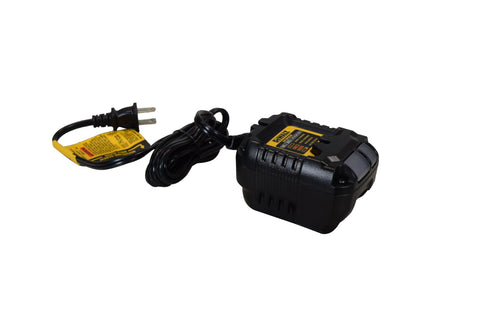 DEWALT DCB1102 rear panel view highlighting battery compatibility across 12V MAX, 20V MAX, and FLEXVOLT.