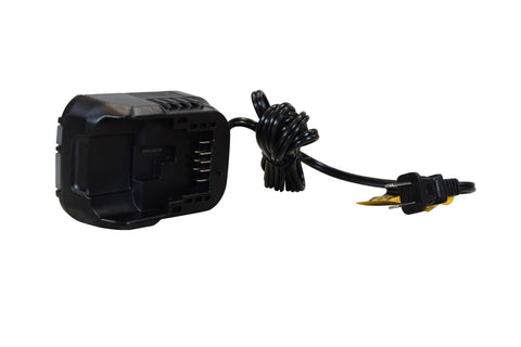 DEWALT DCB1102 LED indicator close-up showing charge level.