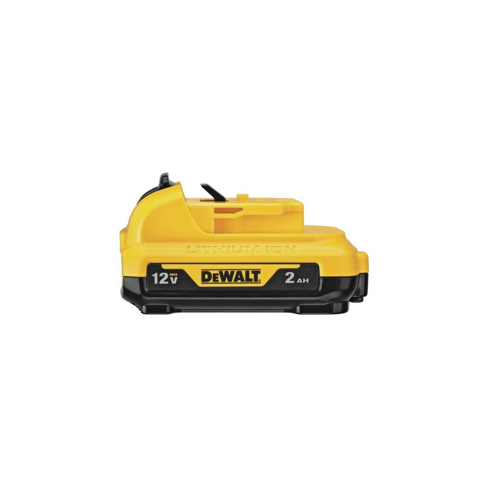 DEWALT DCB122 12V MAX battery front view for compact power