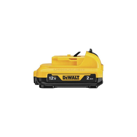 DEWALT DCB122 in-use shot highlighting lightweight balance during overhead work