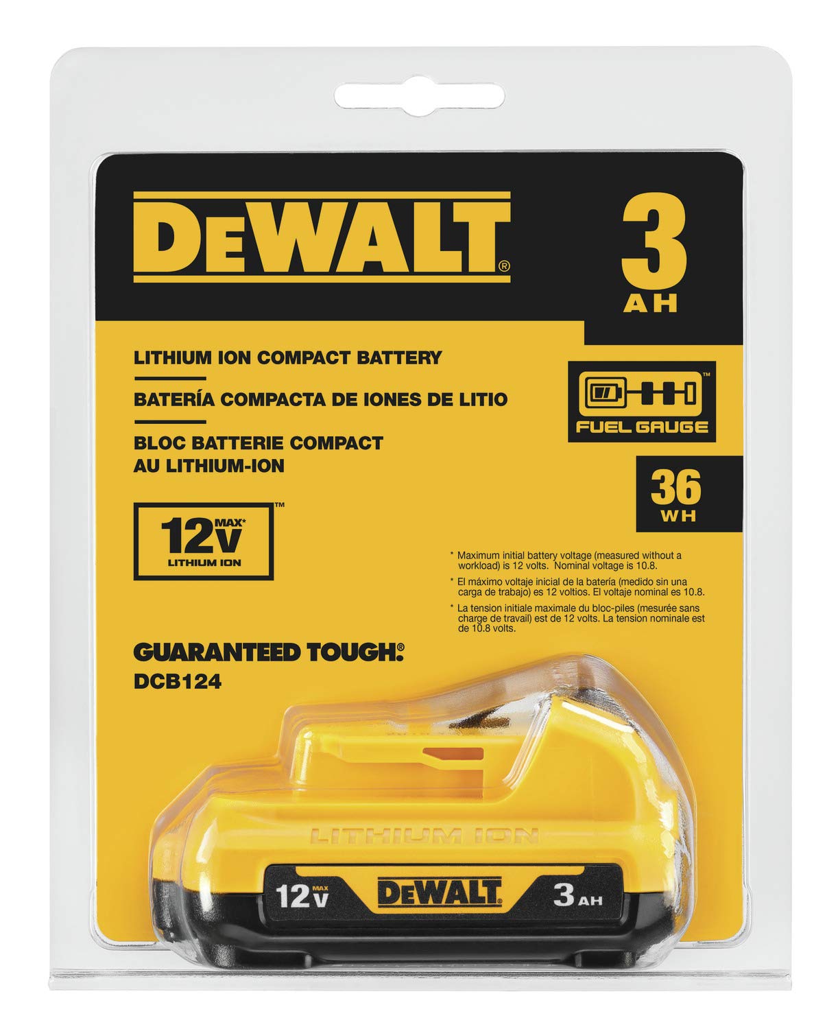DEWALT DCB124 packaging and two year warranty for dependable power