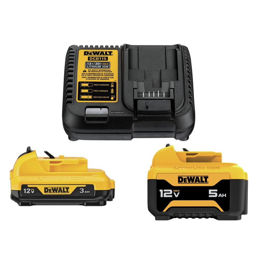 DEWALT DCB135C 12V Starter Kit box front shows compact, ready-to-use power solution.