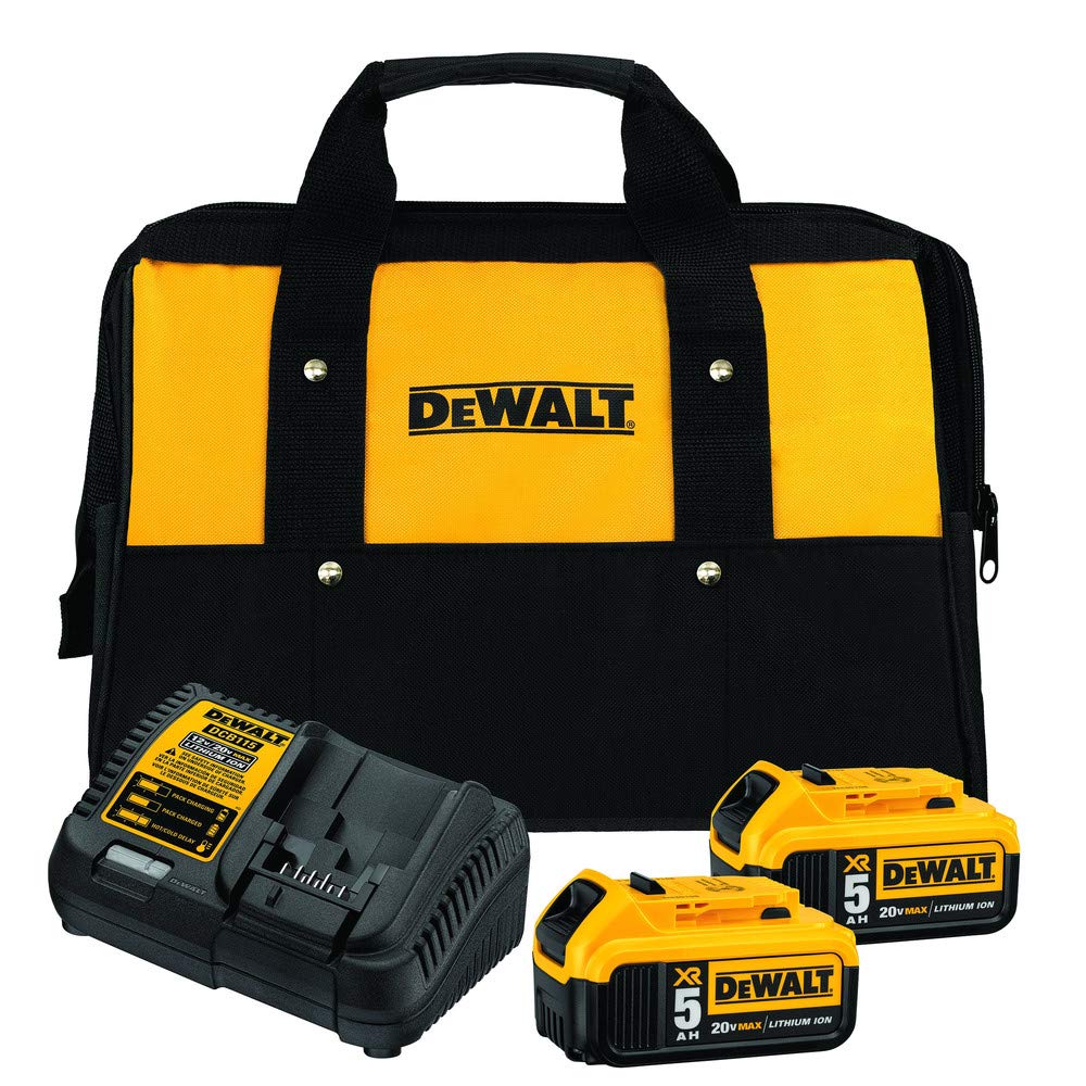 DEWALT DCB205-5Ah battery front view for extended runtime