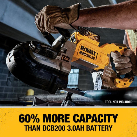 DEWALT DCB205CK compact setup for on-site charging.