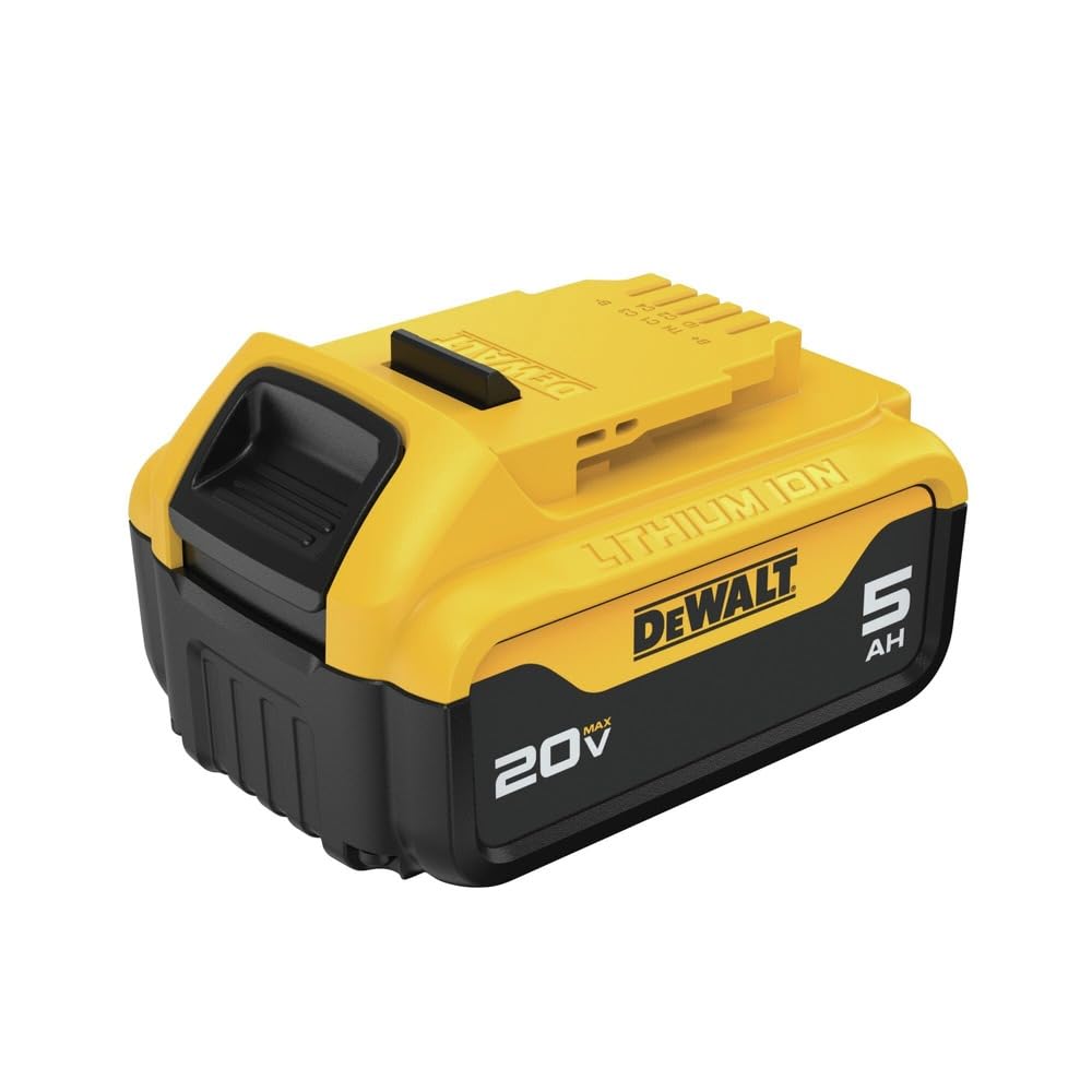DEWALT DCB205R battery in use with tools demonstrates practical runtime.