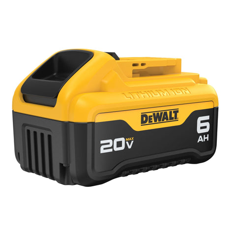 DEWALT DCB206 displays 3-LED gauge showing remaining charge at a glance.