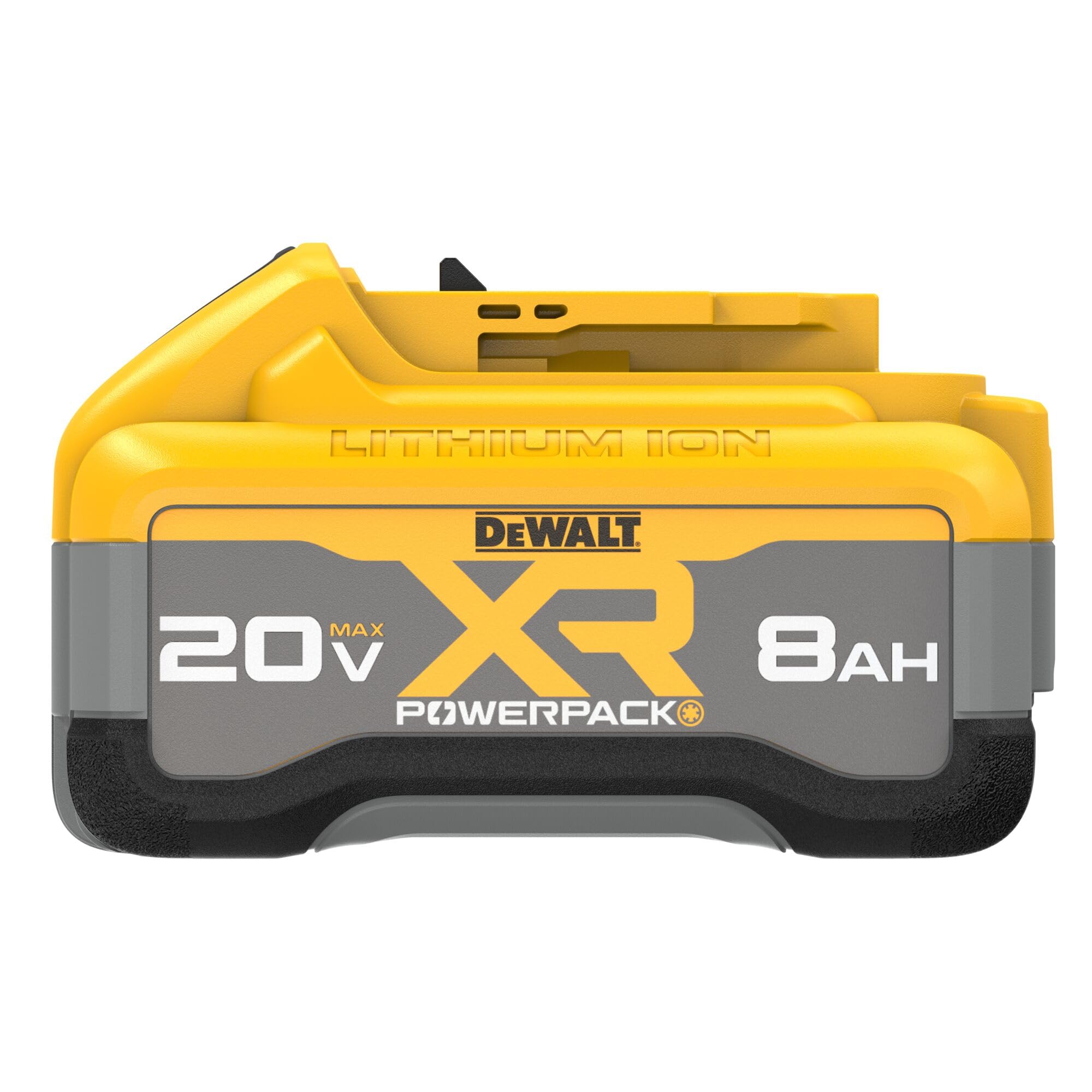 DEWALT DCB2108 POWERPACK side ports highlighting durable construction for tough sites