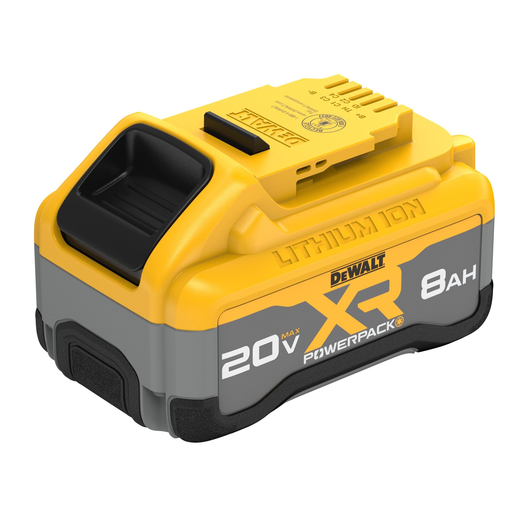 DEWALT DCB2108 POWERPACK LED indicator shows remaining power for uninterrupted work