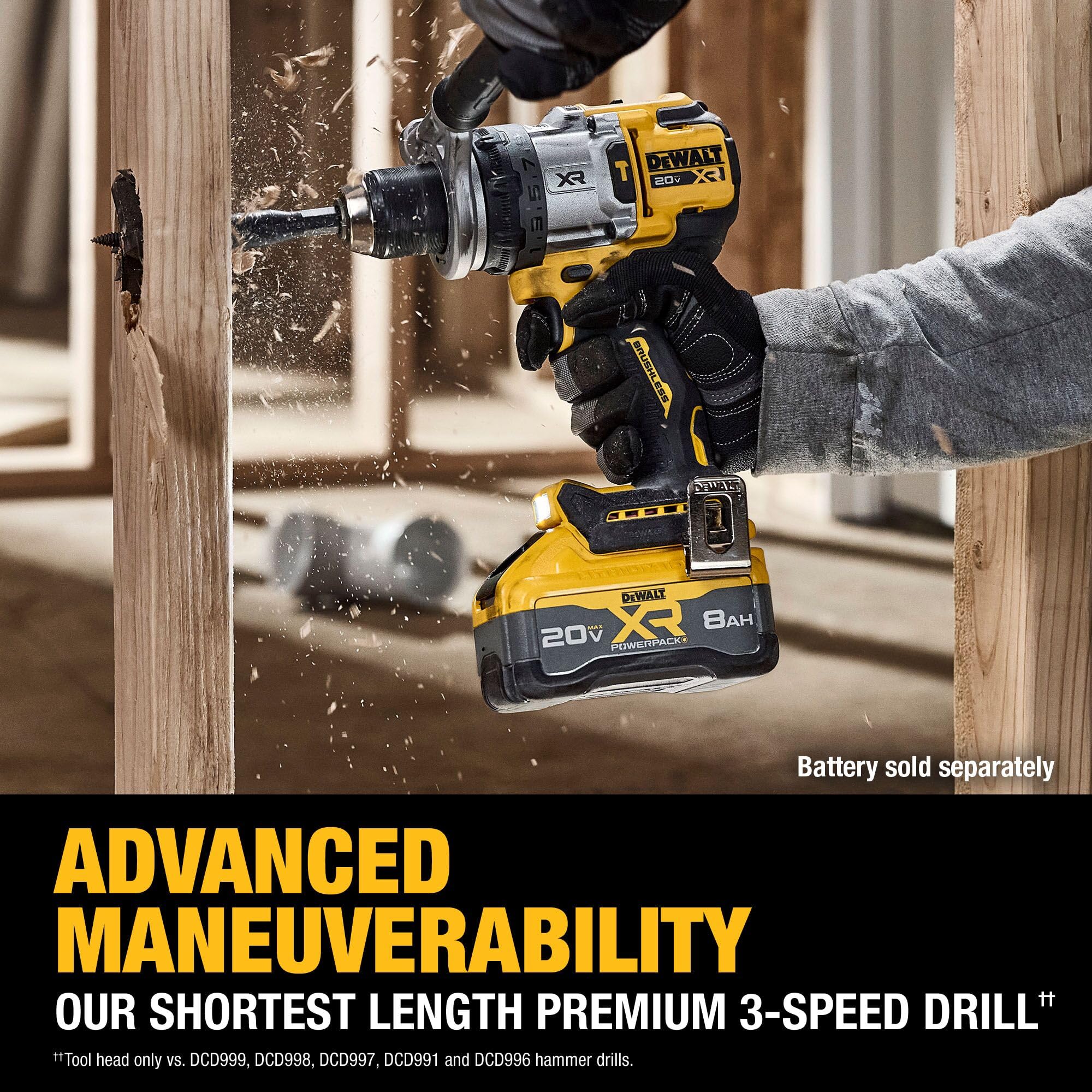 DEWALT DCD1007B 275 holes per charge capability with proper battery