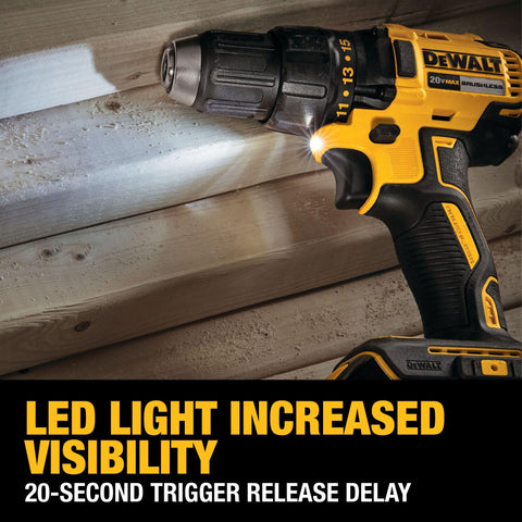 DEWALT DCD777D1 brushless motor indicating longer runtime and durability.