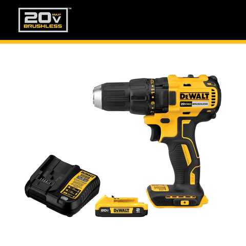 DEWALT DCD777D1 compact design shown for reaching confined areas.