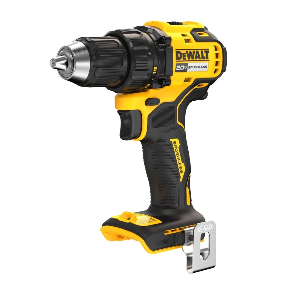 DEWALT DCD793B compact drill head length enables access in tight spaces.
