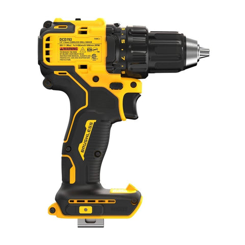 DEWALT DCD793B works within the 20V MAX system for versatility.
