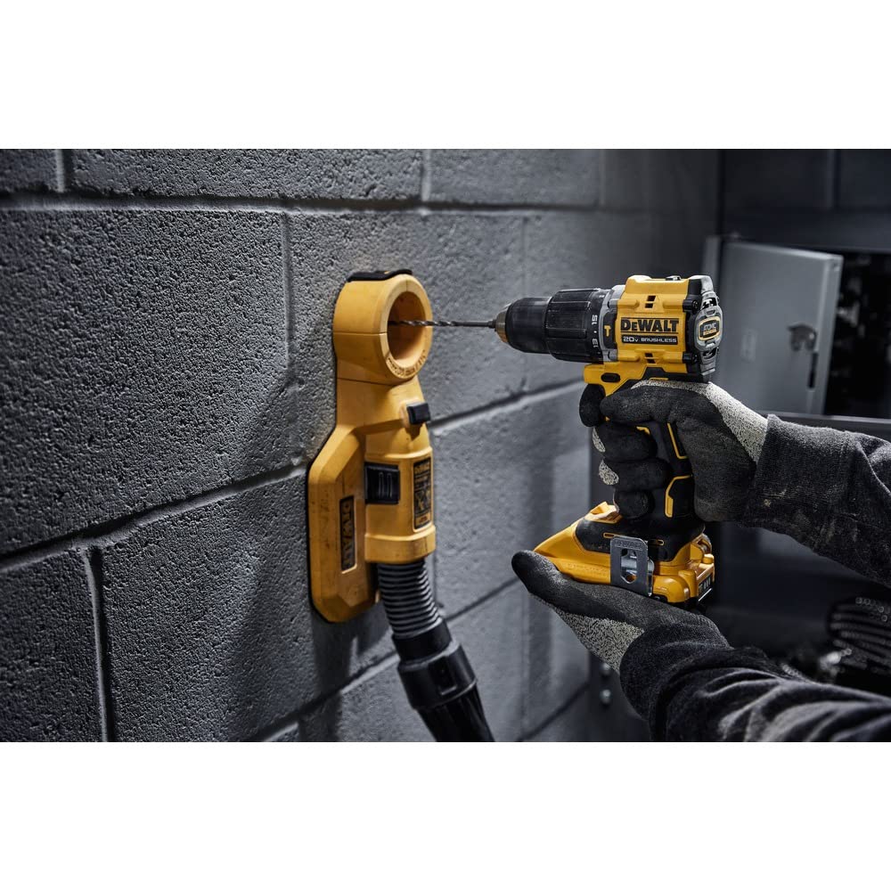 LED on-tool light brightens work areas for precise drilling.