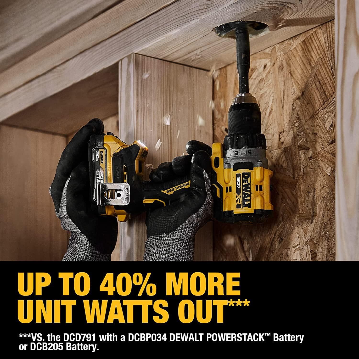 Compact 6.37-inch length helps reach tight spaces with the DCD800D2.