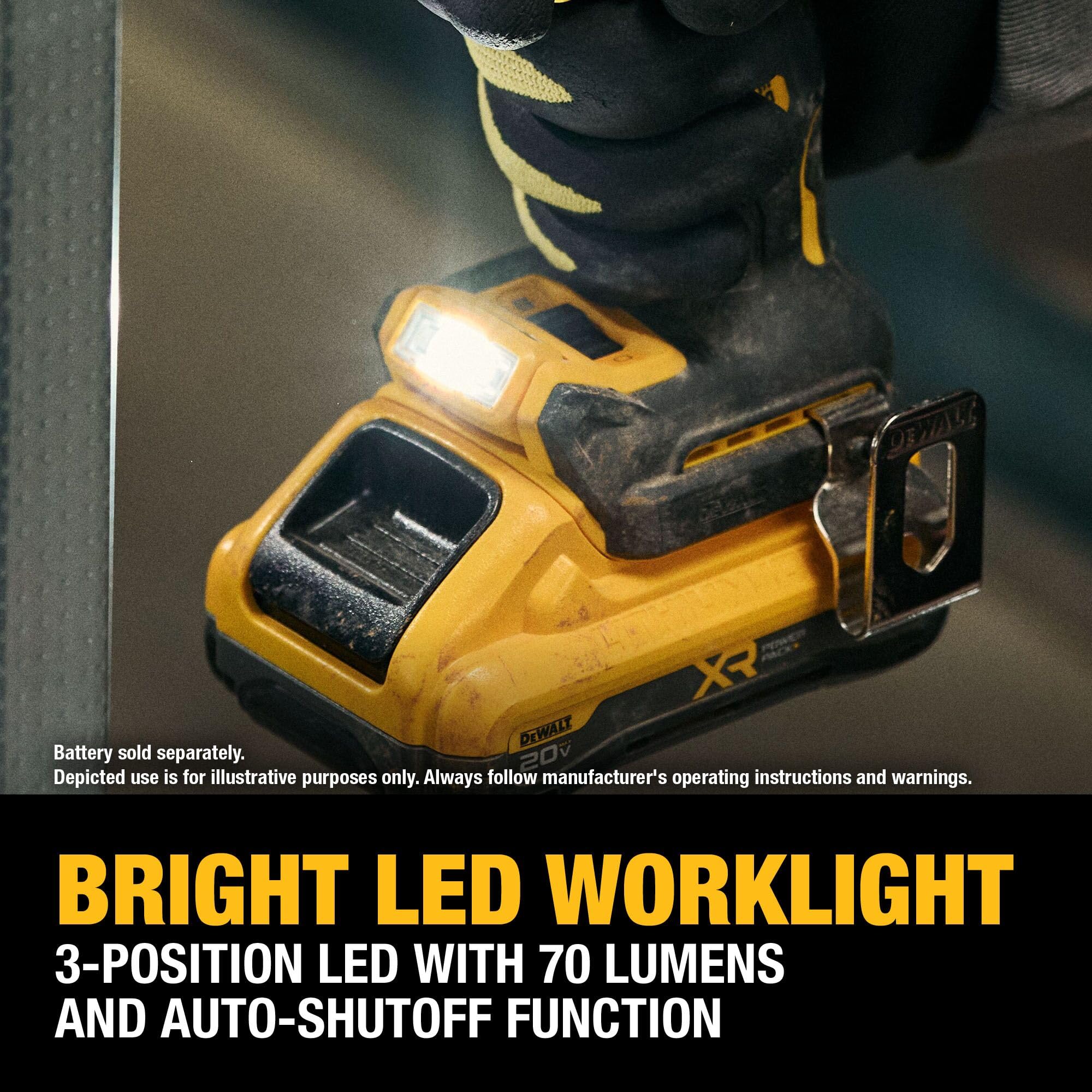 3-position LED light offers adjustable illumination for varied angles.