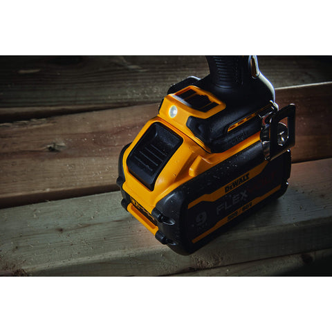 DEWALT DCD999B LED lighting enables better visibility in dark spaces for precise work.