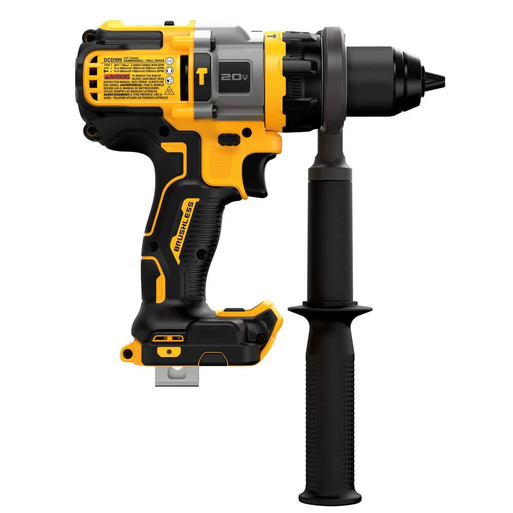 DEWALT DCD999B Tool Connect chip enables asset management on the jobsite.