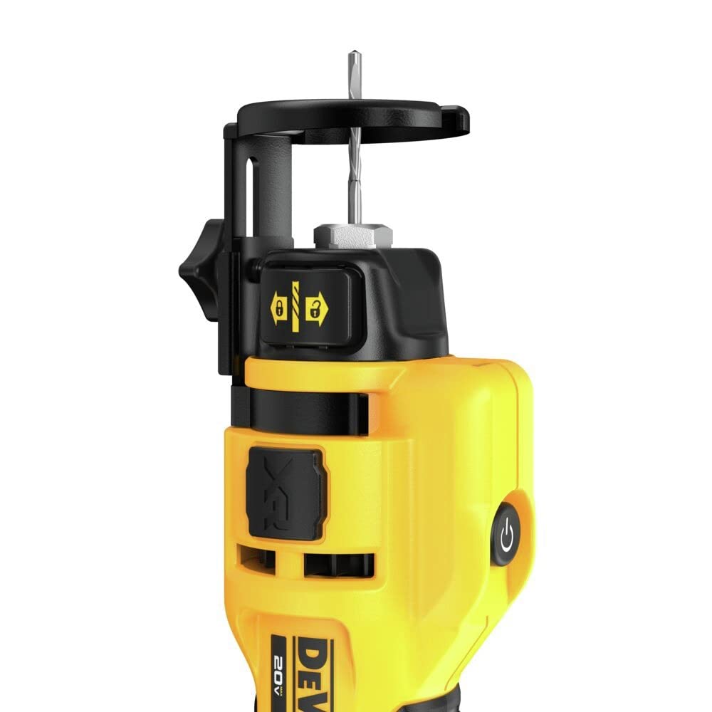 DEWALT DCE555B accepts 1/8, 5/32, and 1/4 inch bits for versatility
