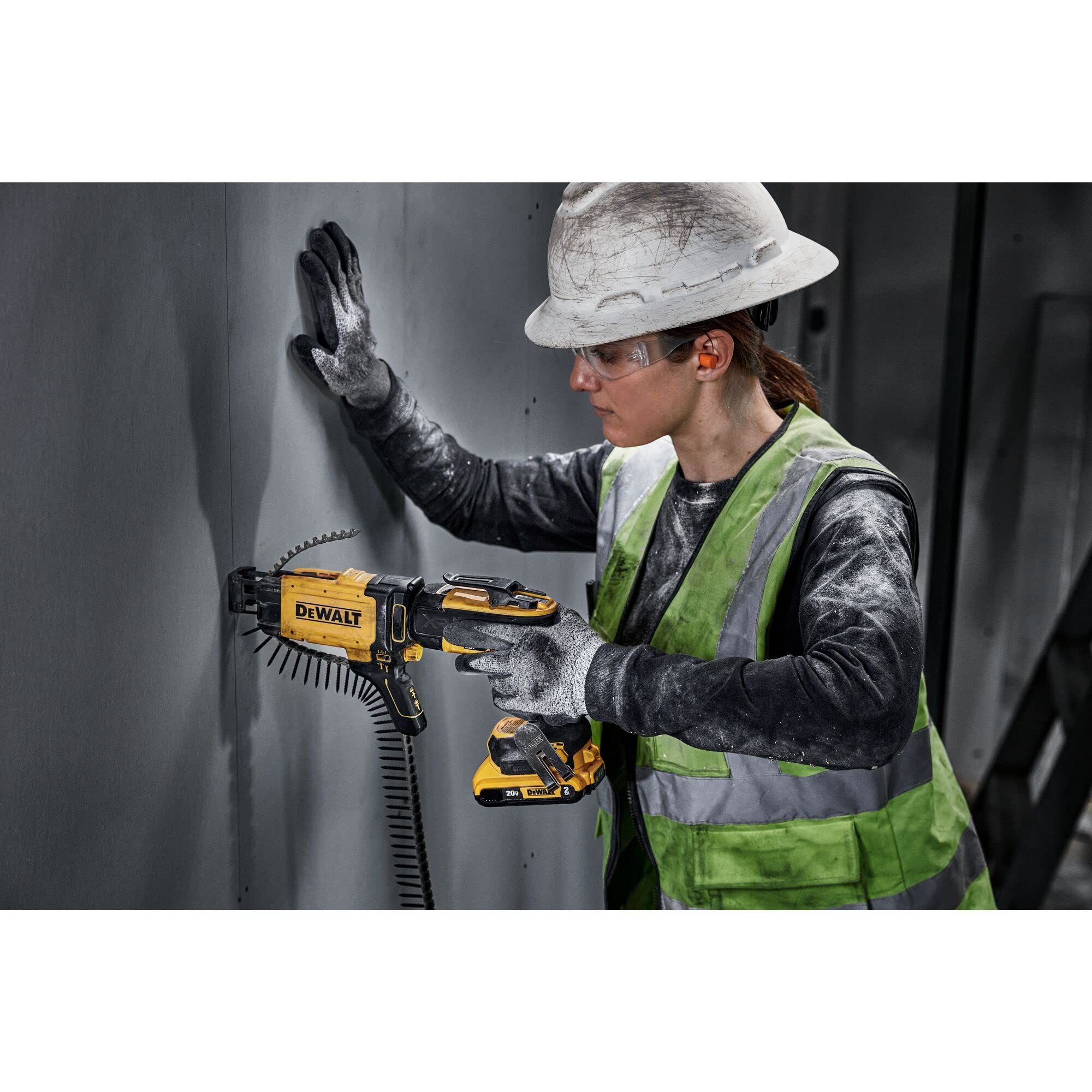 DEWALT DCF630B side profile emphasizes slim body for tight spaces.
