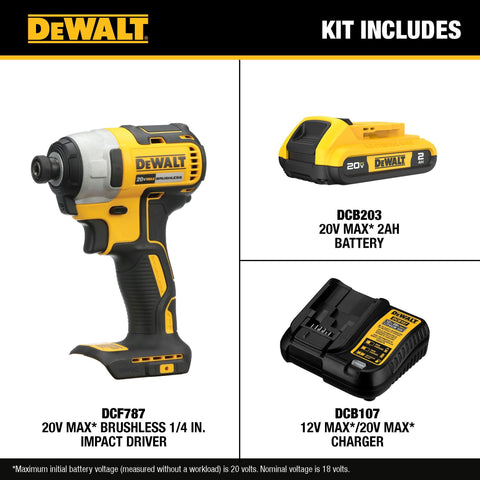 DEWALT DCF787D1 brushless motor close-up shows durability and efficiency.