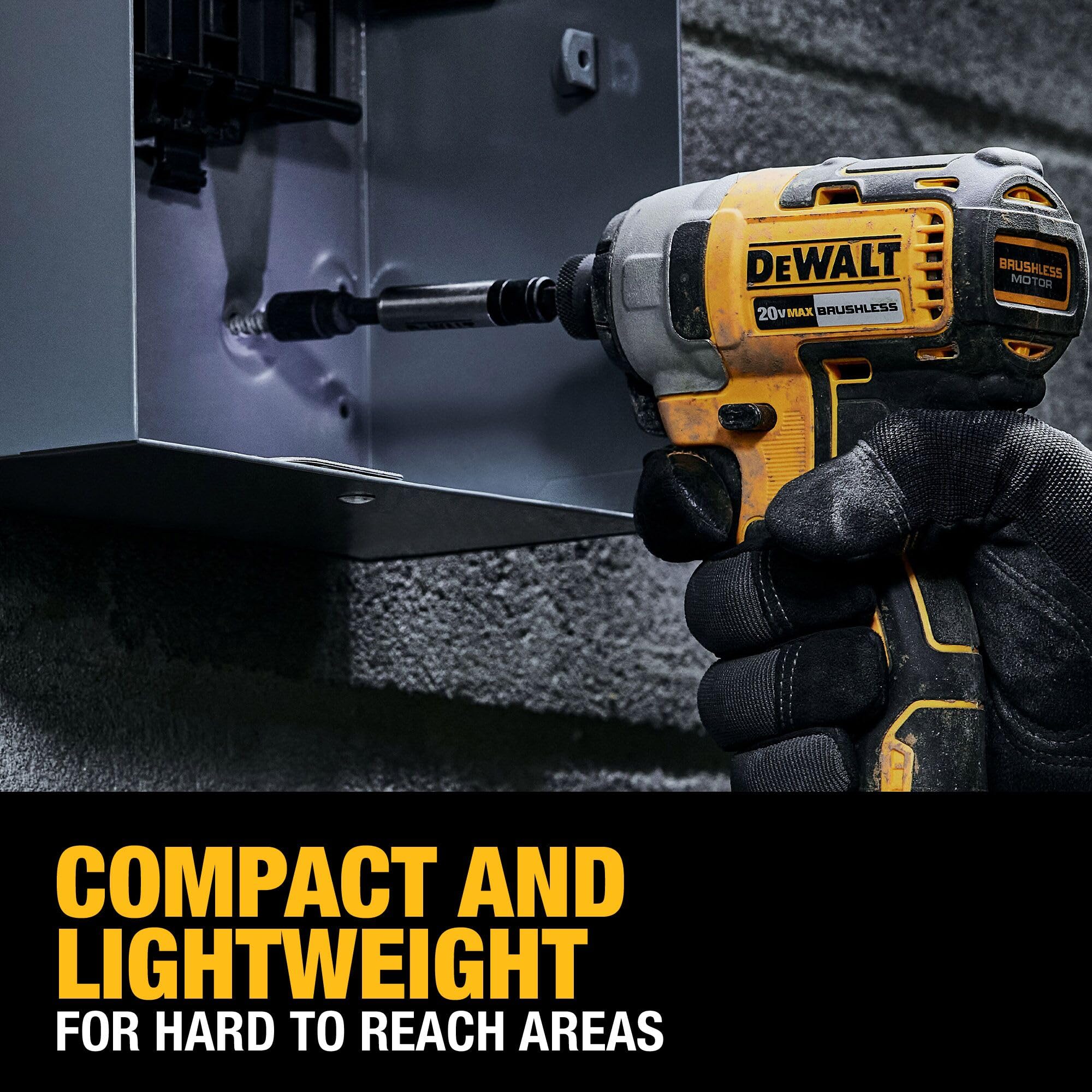 DEWALT DCF787D1 LED-light feature in action for dim work areas.